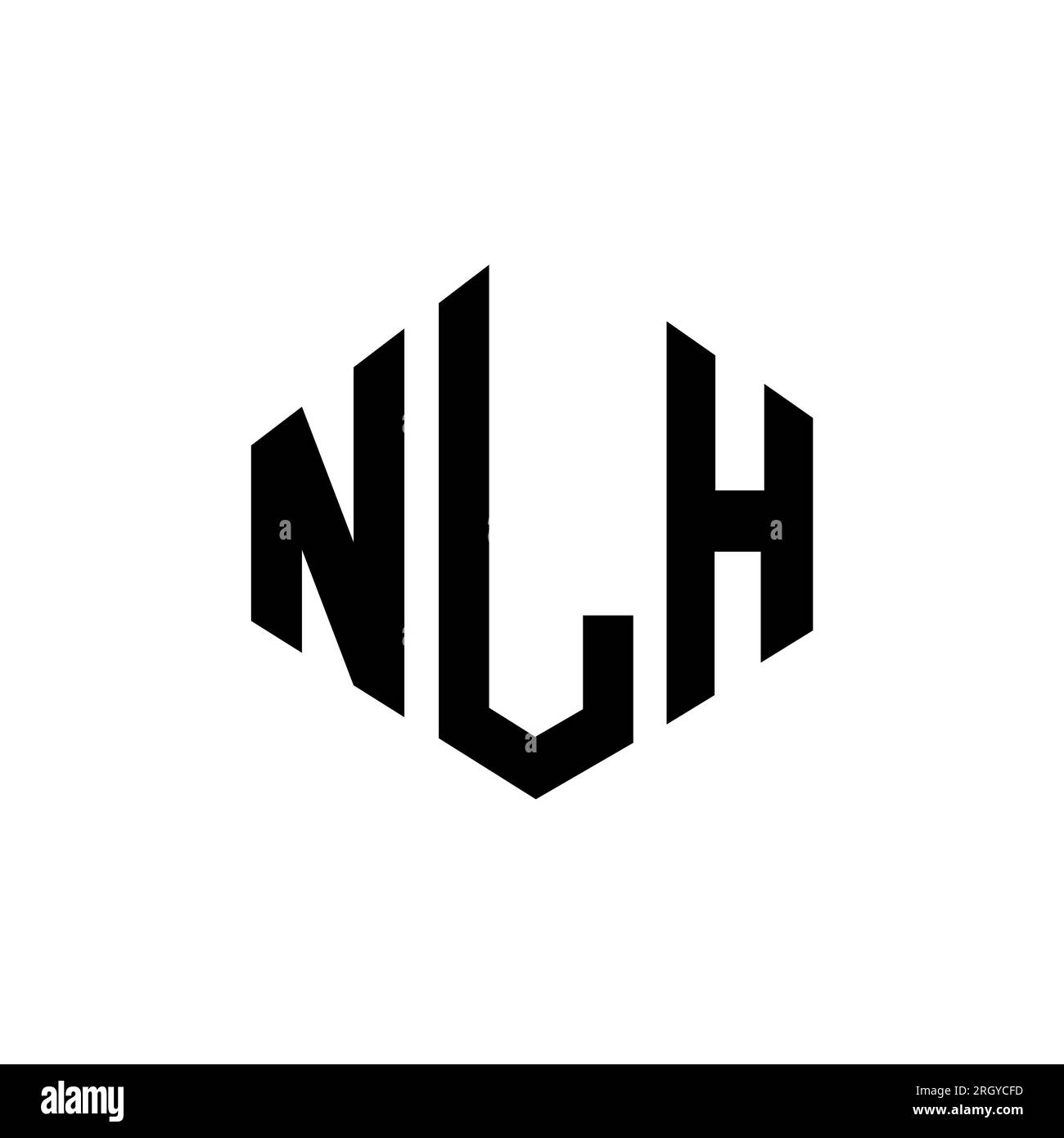 Logo mit NLH-Buchstaben und Polygonform. NLH-Polygon- und würfelförmiges Logo. Sechseckige NLH-Vektor-Logo-Vorlage in Weiß und Schwarz. NLH Monogr Stock Vektor