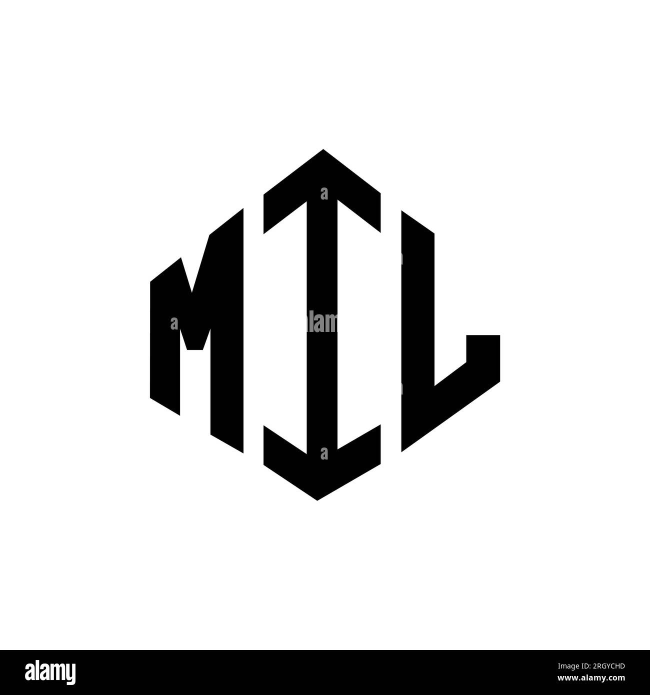Logo mit MIL-Buchstaben und Polygonform. MIL-Polygon- und würfelförmiges Logo. MIL-sechseckige Vektorvorlage in Weiß und Schwarz. MIL Monogr Stock Vektor