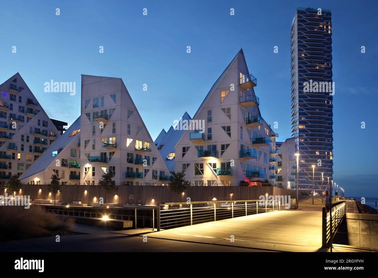 Die Eisberghäuser, Aarhus docklands, Dänemark. Stockfoto