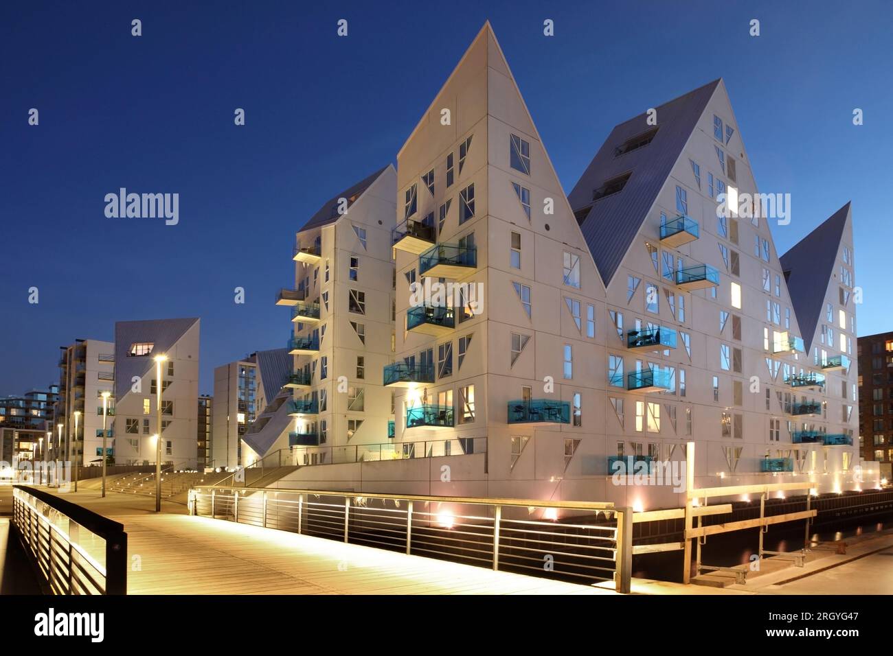 Die Eisberghäuser, Aarhus docklands, Dänemark. Stockfoto
