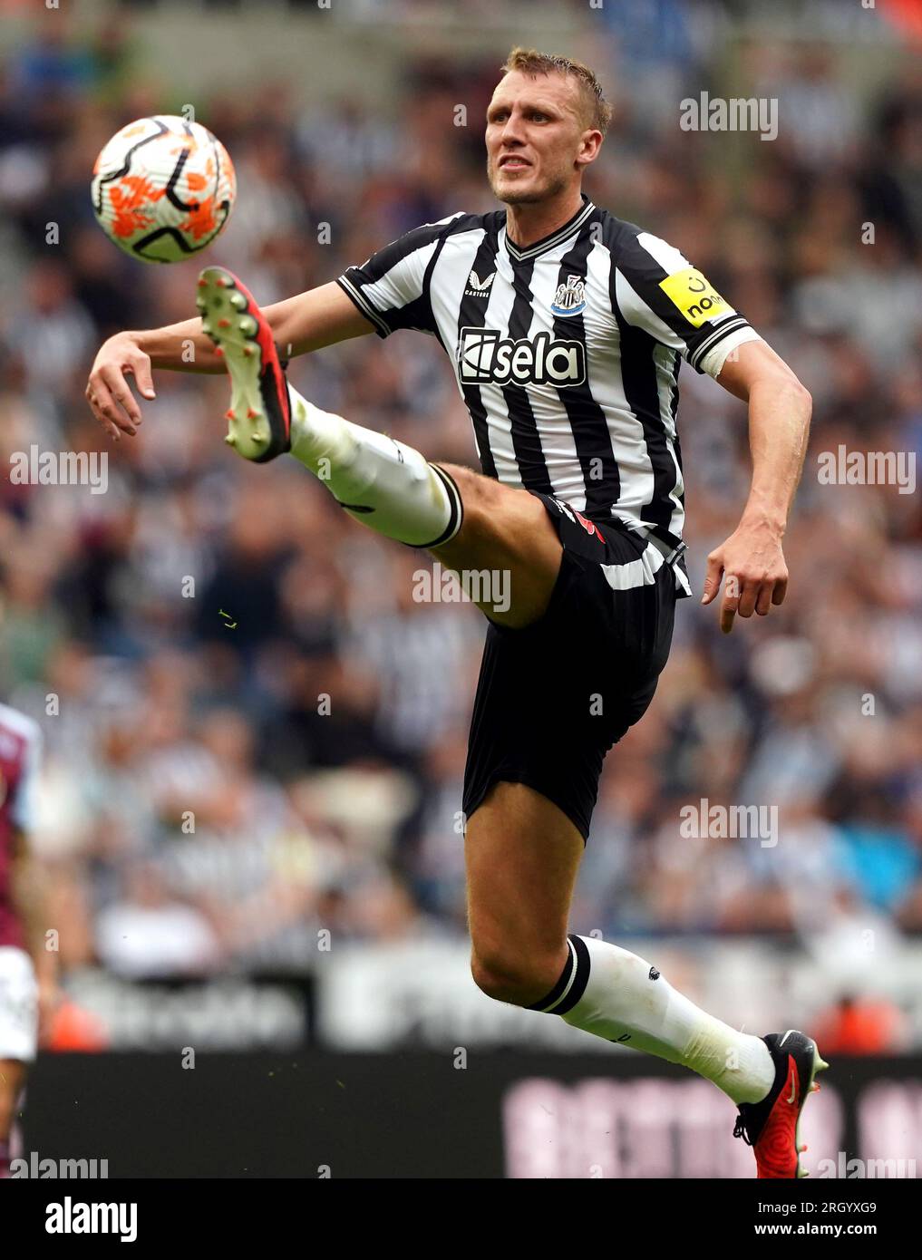 Dan Burn von Newcastle United in Aktion während des Premier League-Spiels in St. James' Park, Newcastle-upon-Tyne. Foto: Samstag, 12. August 2023. Stockfoto