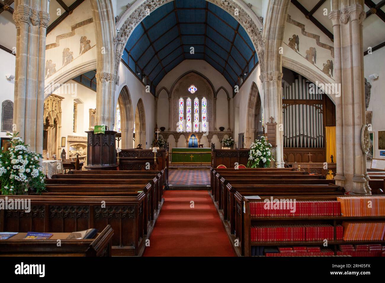 St. Andrew's Church, Castle Combe Village in Whiltshire Stockfoto