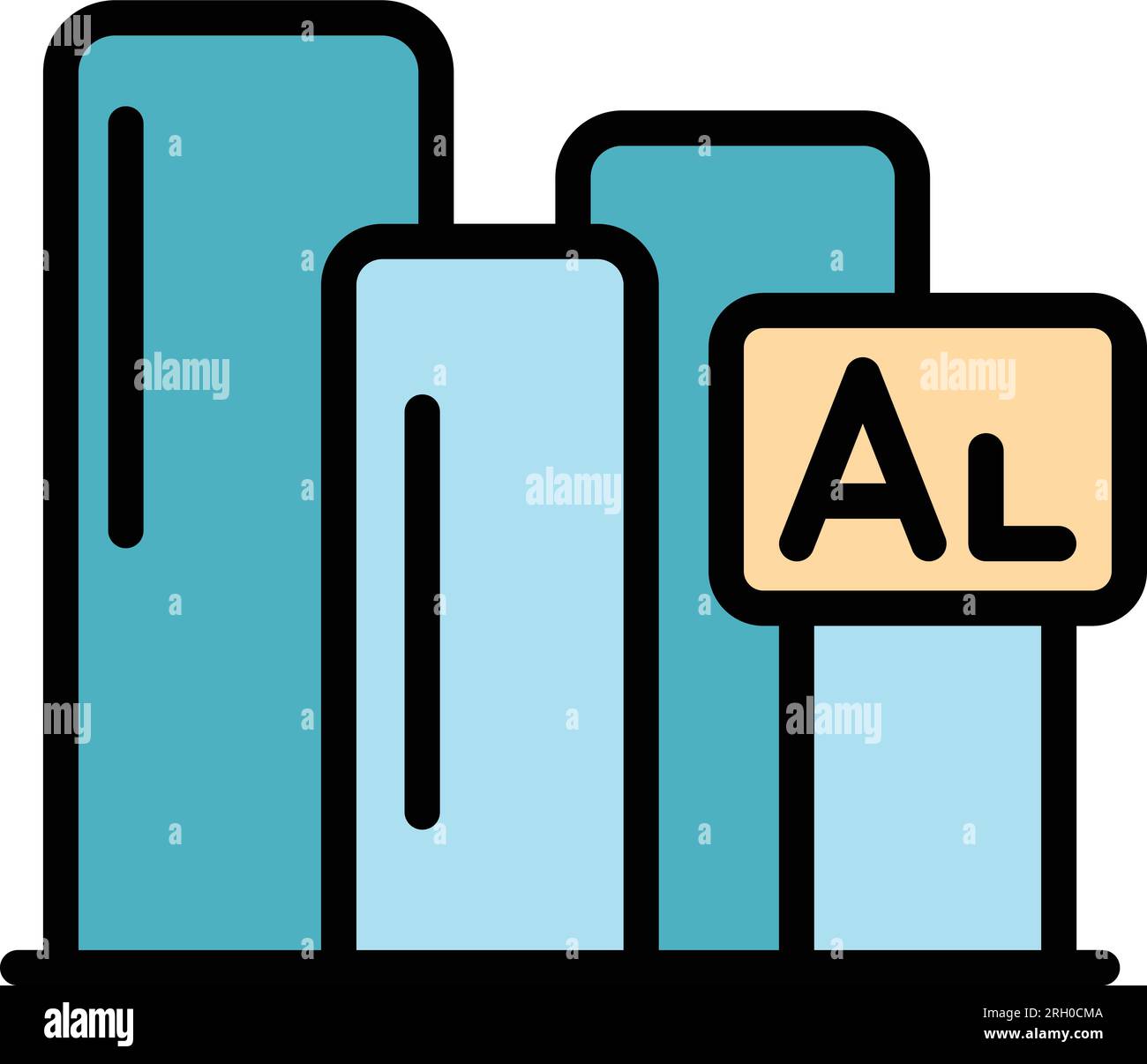 Umrissvektor des Aluminiumsymbols. Autorad. Felge, Stahl, flach Stock Vektor