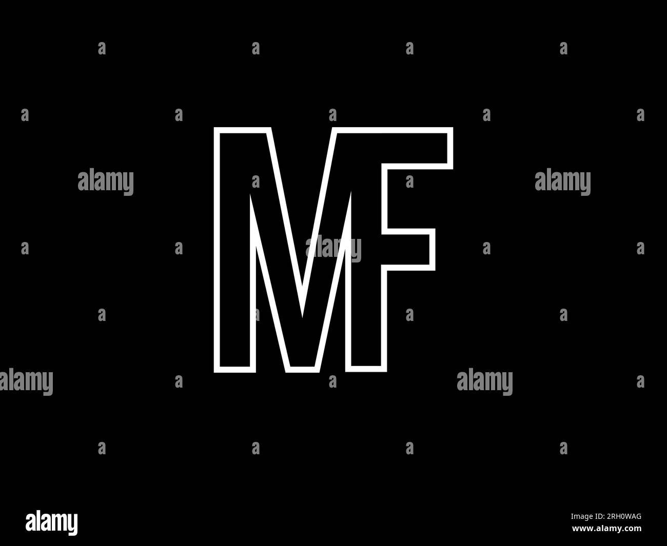Ursprüngliche Vorlage für Logodesign im MF-Brief. Monogramm- oder Buchstabenmarkierung MF-Logo-Design Stock Vektor