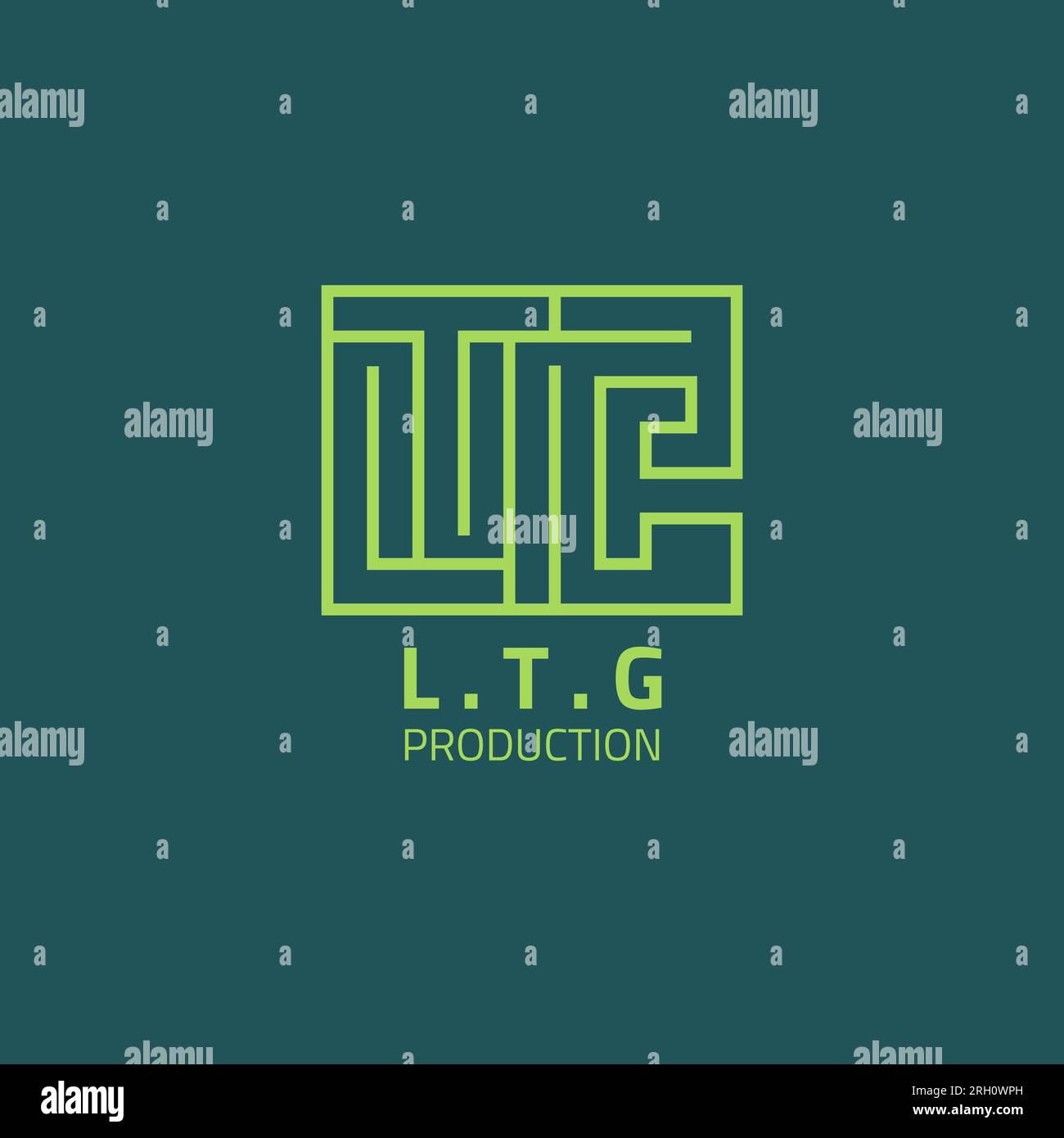 Ein aus mehreren Buchstaben bestehendes Logo, das aus einer einzigartigen Labyrinth-Linie besteht. Stock Vektor