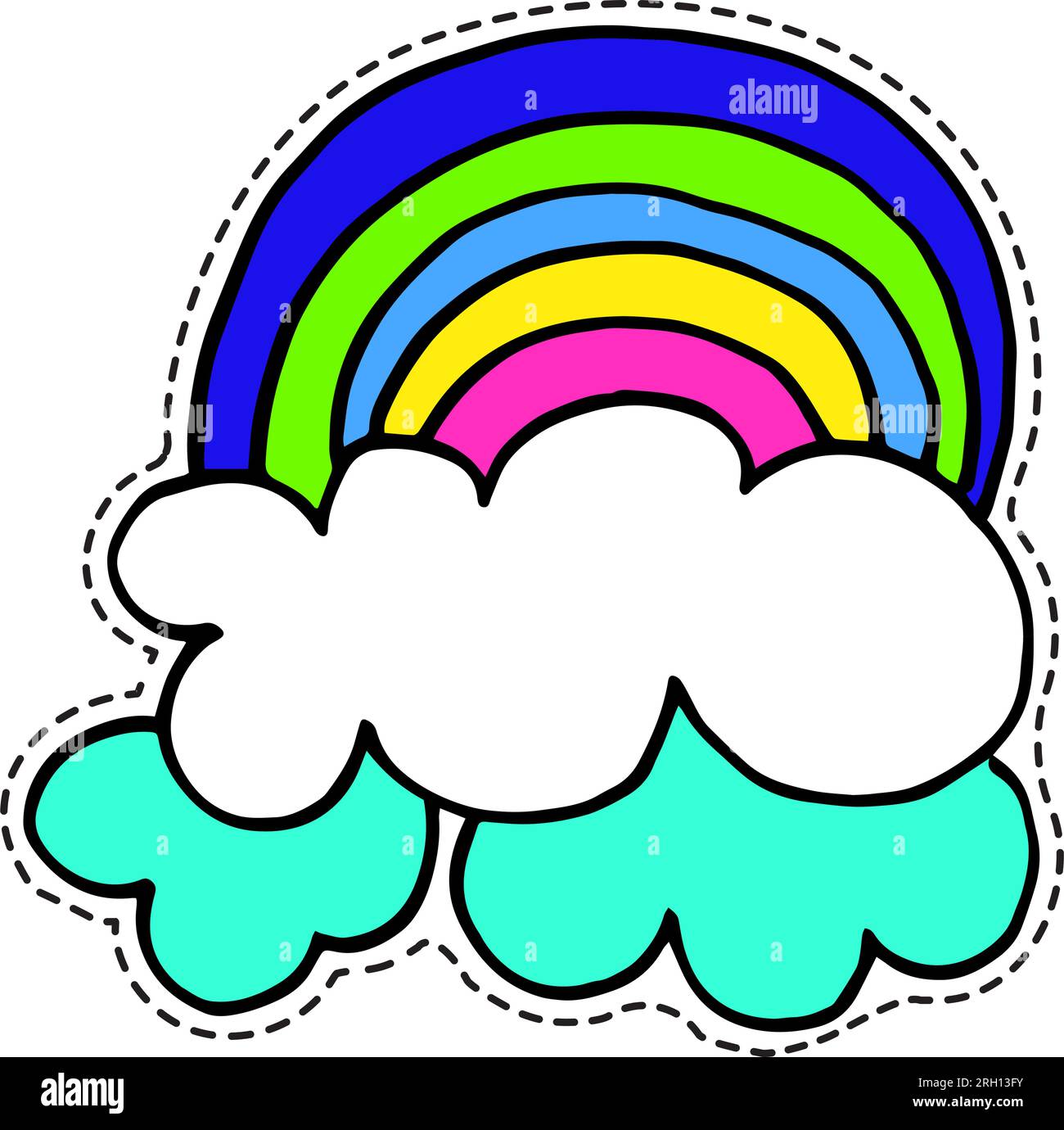 Regenbogen und Wolken, Himmelskapelle oder Ikone Stock Vektor