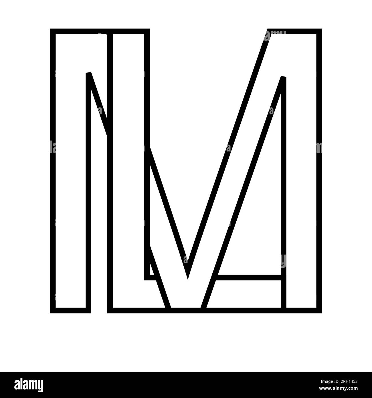 Logo Zeichen lm ml Symbol Doppelte Buchstaben Logo m l Stock Vektor