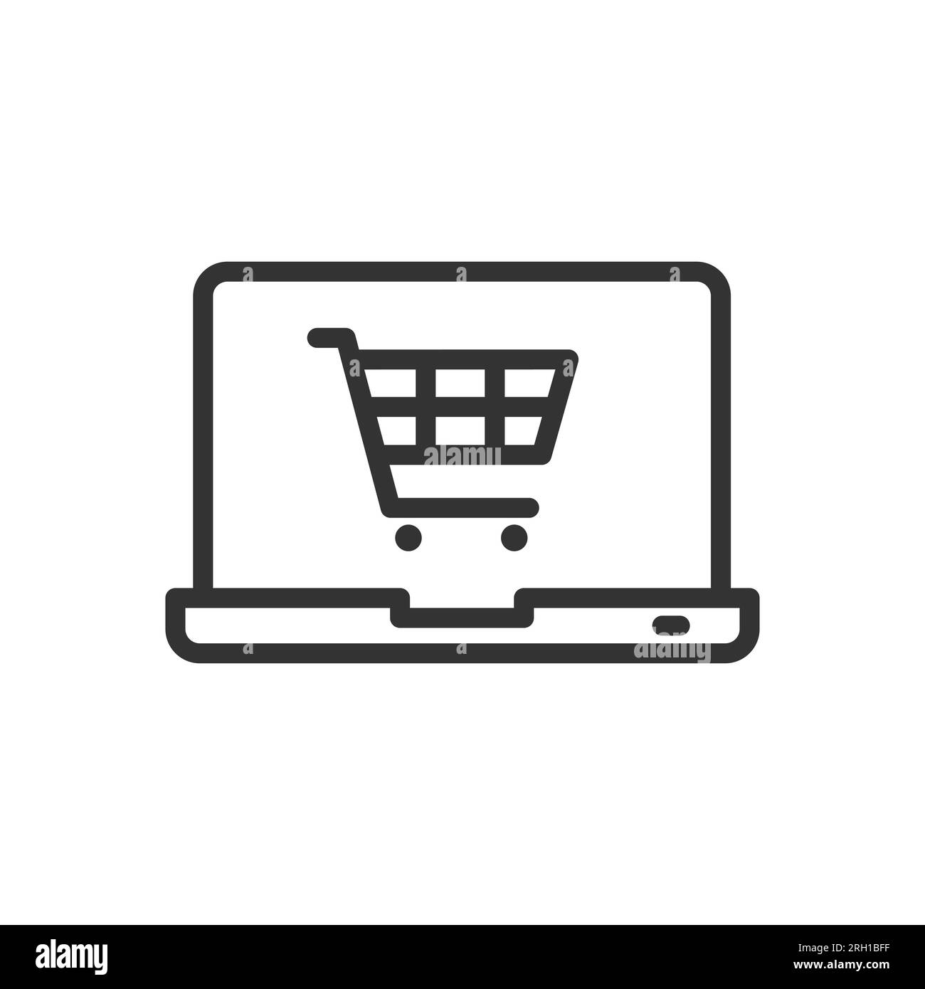 Online-Shopping-Konturvektorsymbol Stock Vektor