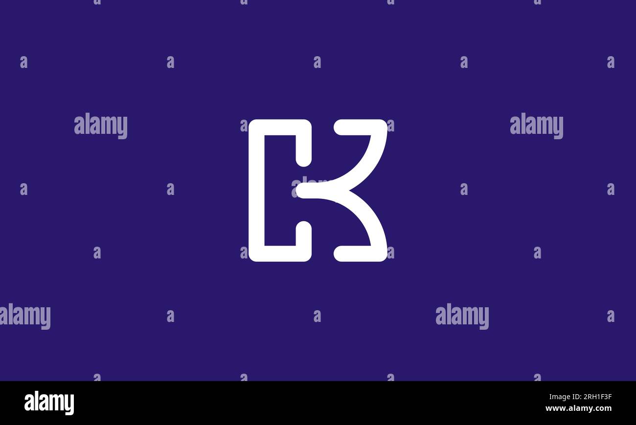 CK- oder KC-Logo-Design. Modernes kreatives Negativraumlogo. Buchstabe C in Kombination mit Buchstabe K im Negativfeld Stock Vektor