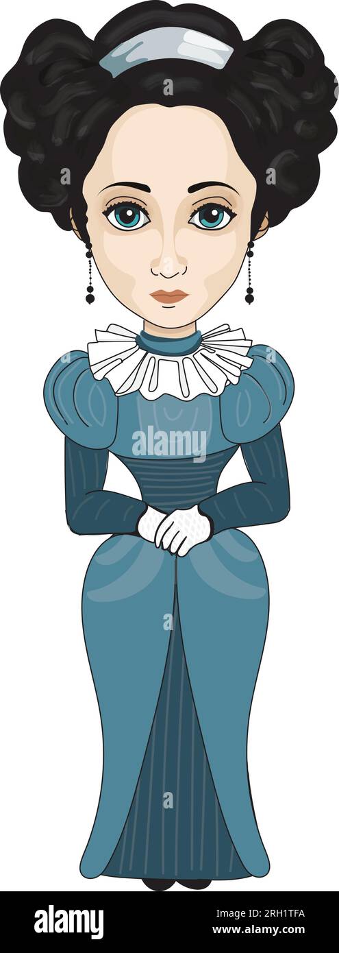 Vektordarstellung von Ada Lovelace, früherer Computerprogrammierer. Stock Vektor