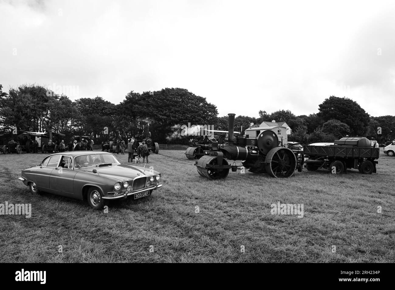 Jaguar und Dampflok Carnhell Green Vintage Rally, 12. August 2023 Stockfoto