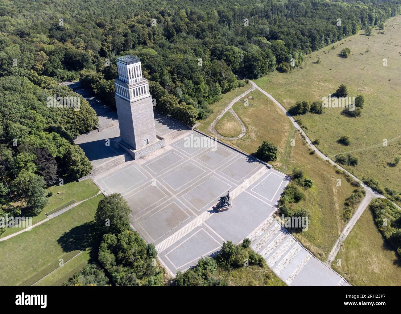 Drohnenaufzeichnung des ehemaligen KZ Buchenwald bei Weimar 02 Stockfoto