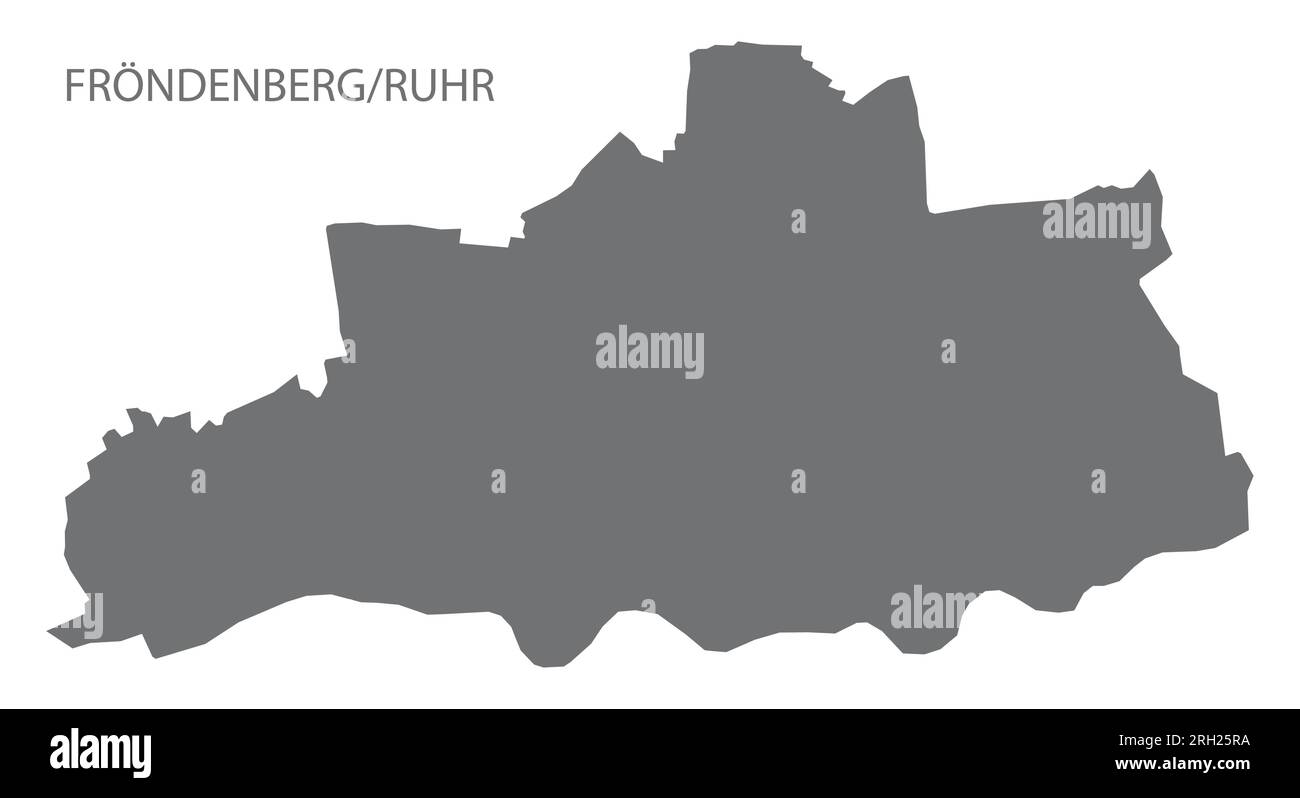 Fröndenberg Ruhr deutscher Stadtplan grau Illustration Silhouettenform Stock Vektor
