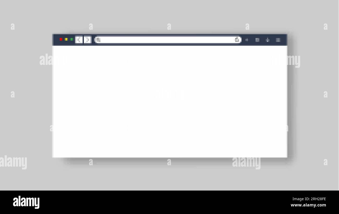 Web-Browser-Fenstervektor. Browser oder Durchsuchen im flachen Design. Stock Vektor