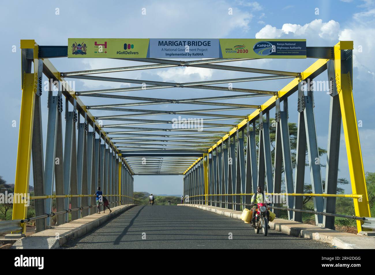 Blick auf die Marigat-Brücke, ein kürzlich fertiggestelltes Straßeninfrastrukturprojekt, Kenia Stockfoto