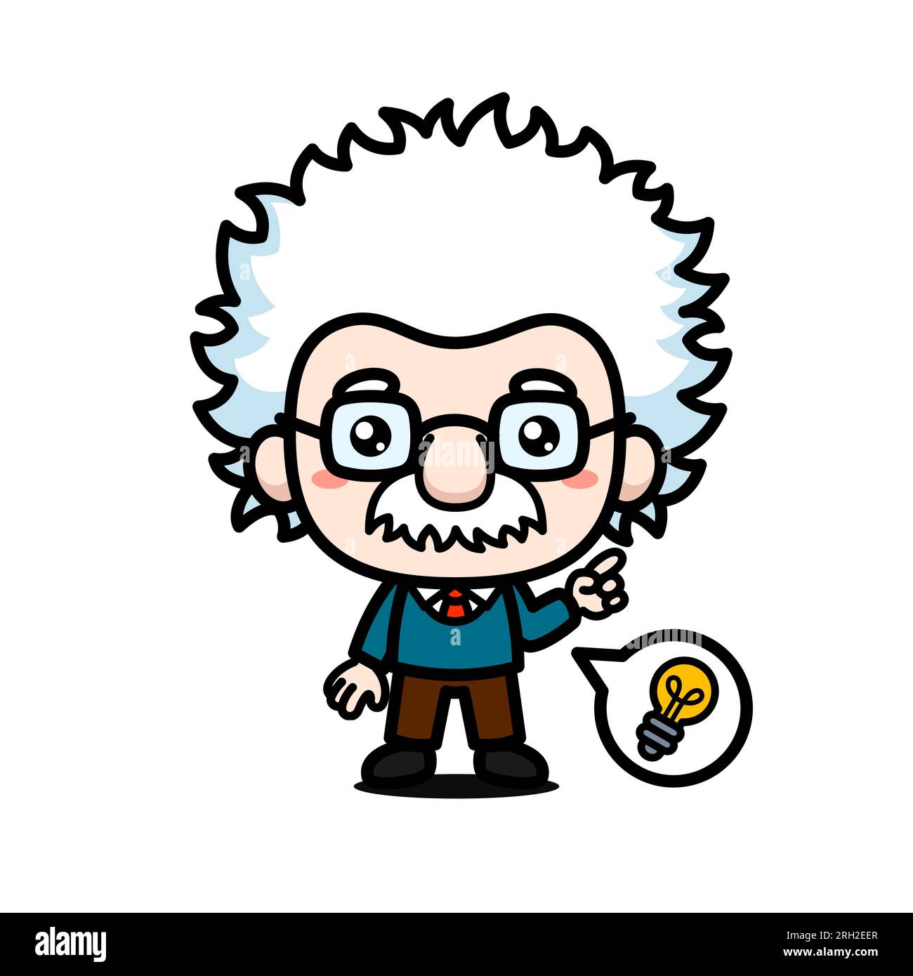 Süßer, Wissenschaftlicher Cartoon-Figur Premium Vektor Stock Vektor