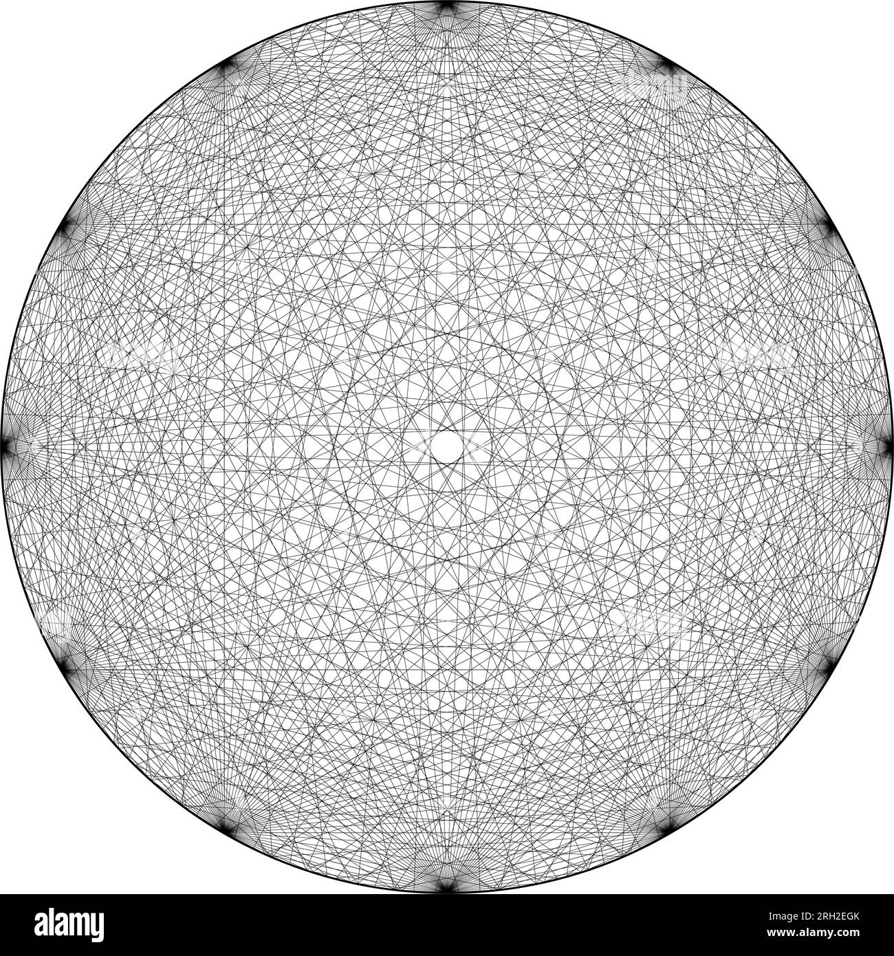 Kreis mit Punkten, der ein Mandala wie Symmetrie zeigt. Abstrakter Kreis. Heilige Geometrie. Vektordarstellung. Stock Vektor