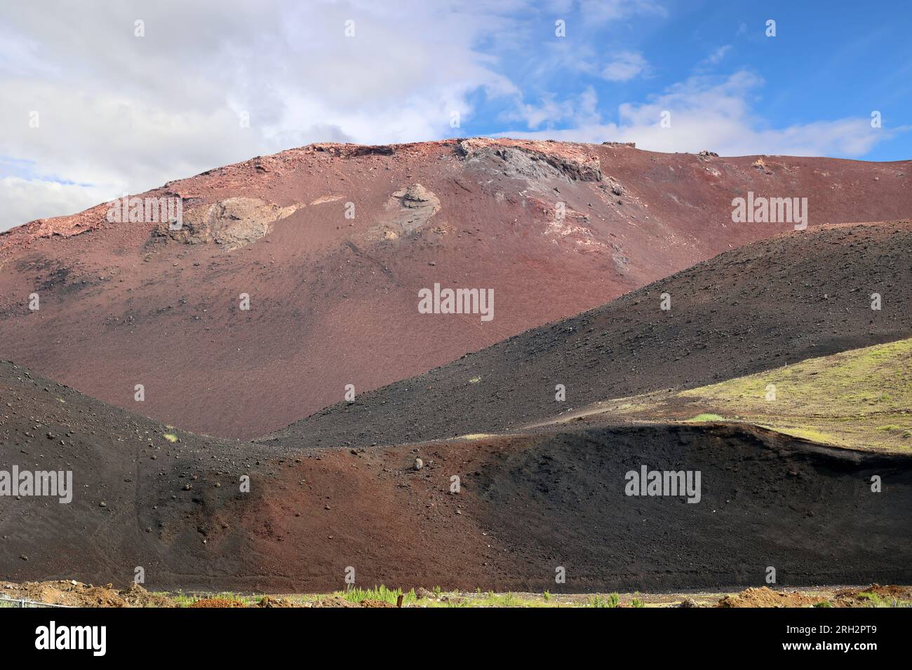 Der Eldfell-Vulkan auf der Insel Heimaey-Vestmannaeyjar-Westman-Inseln- Island Stockfoto