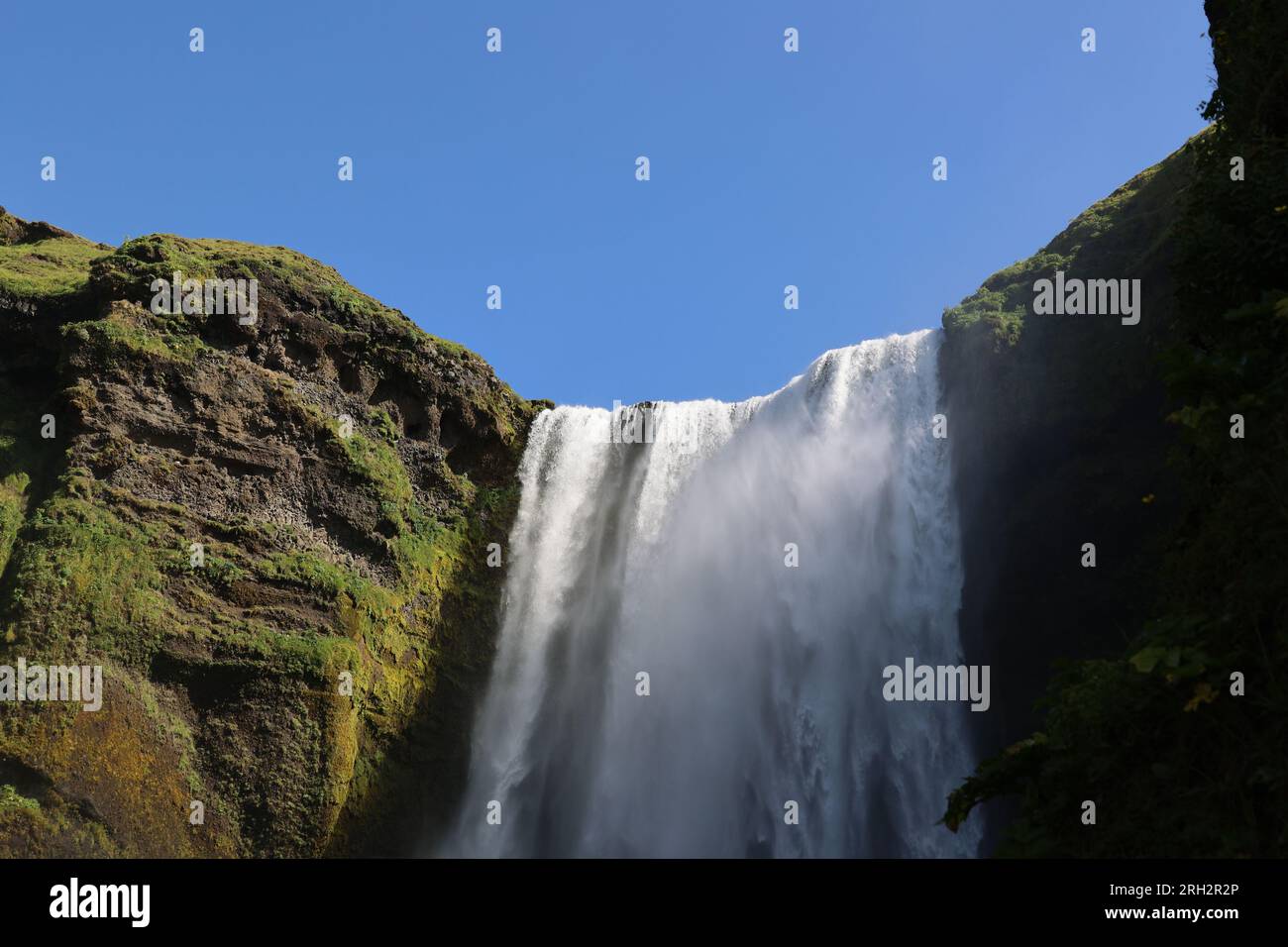 Skogafoss Wasserfall am Skoga River in Südisland Stockfoto