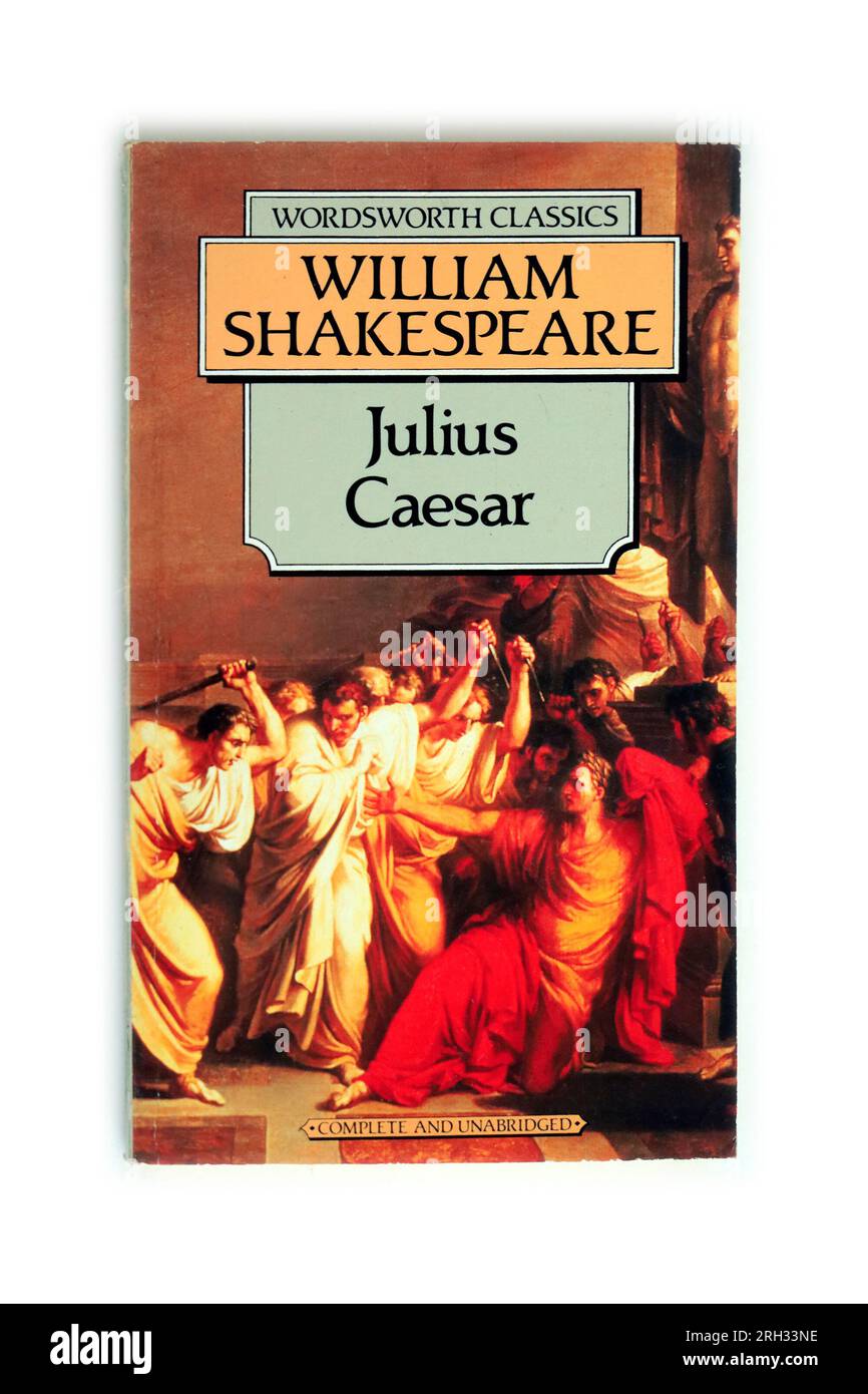 Julius Cäsar von William Shakespeare. Buch, Studio einrichten Stockfoto