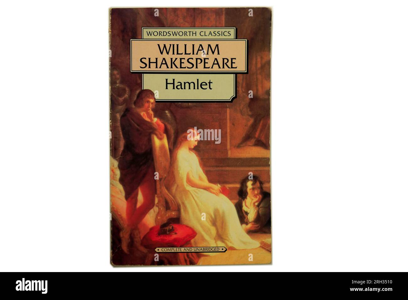 William Shakespeare - Hamlet Taschenbuch-Cover. Studio-Einrichtung. August 2023 Stockfoto