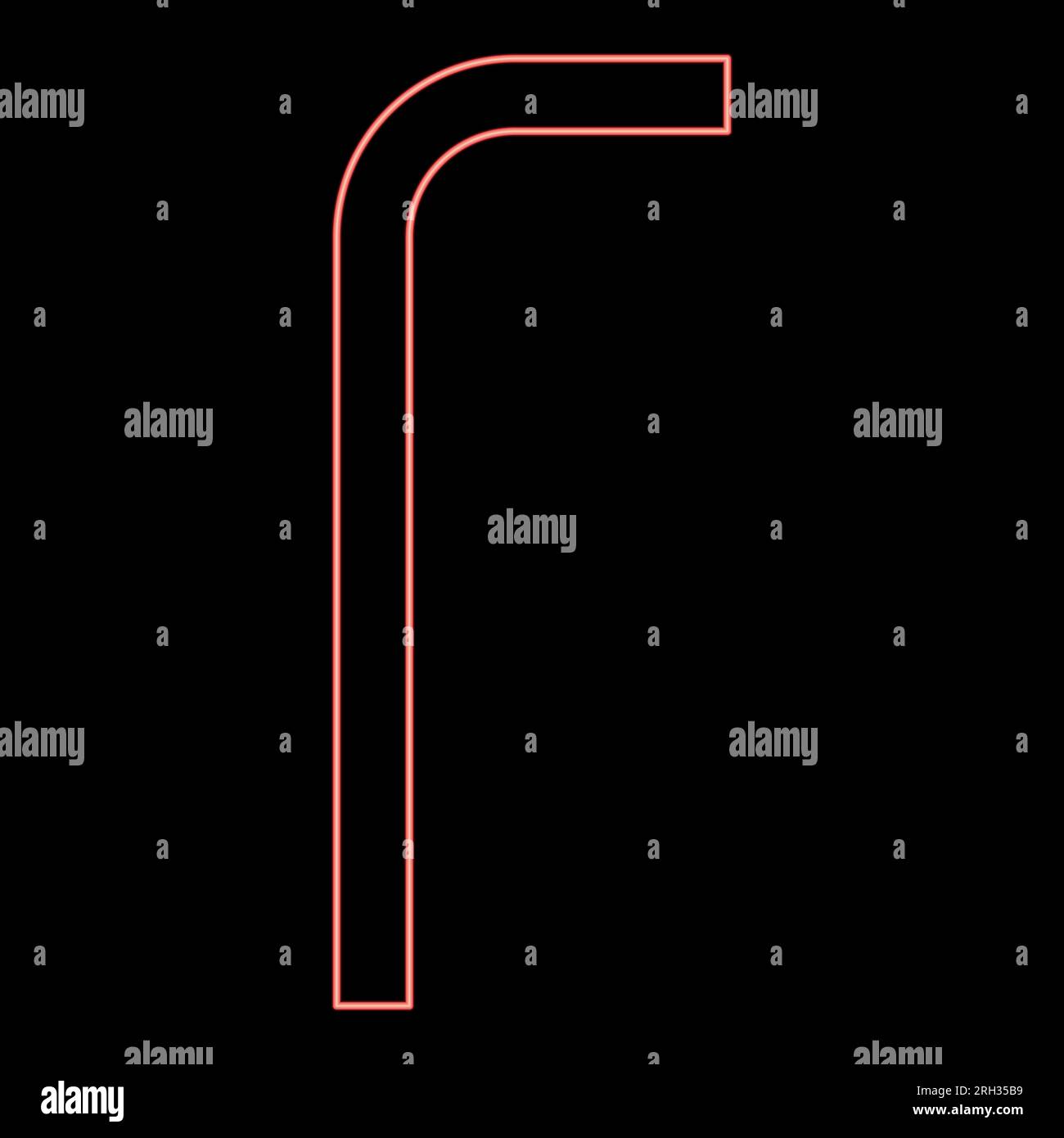 Neon-Innensechskantschlüssel Schraubenschlüssel Befestigungskonzept rot Farbe Vektor Illustration Bild flache Leuchte Stock Vektor