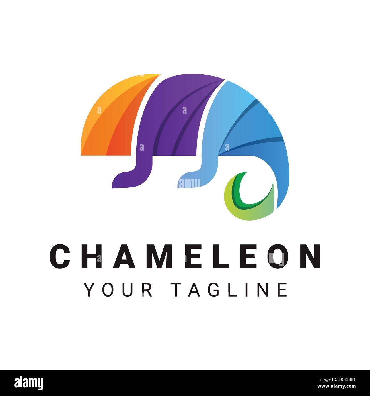 3D farbenfrohes Chameleon Logo Abstraktes Chameleon Logo Stock Vektor