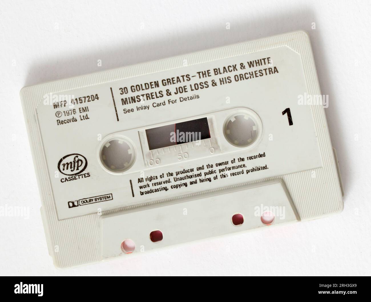 Die Schwarzweiß-Tonbandkassette Minstrels Stockfoto