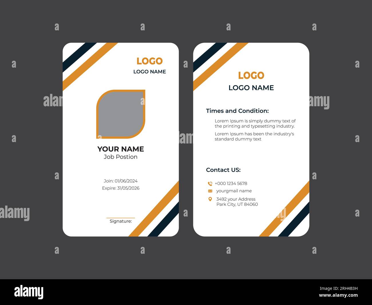 Moderne Designvorlage für Corporate Identity Card Stock Vektor