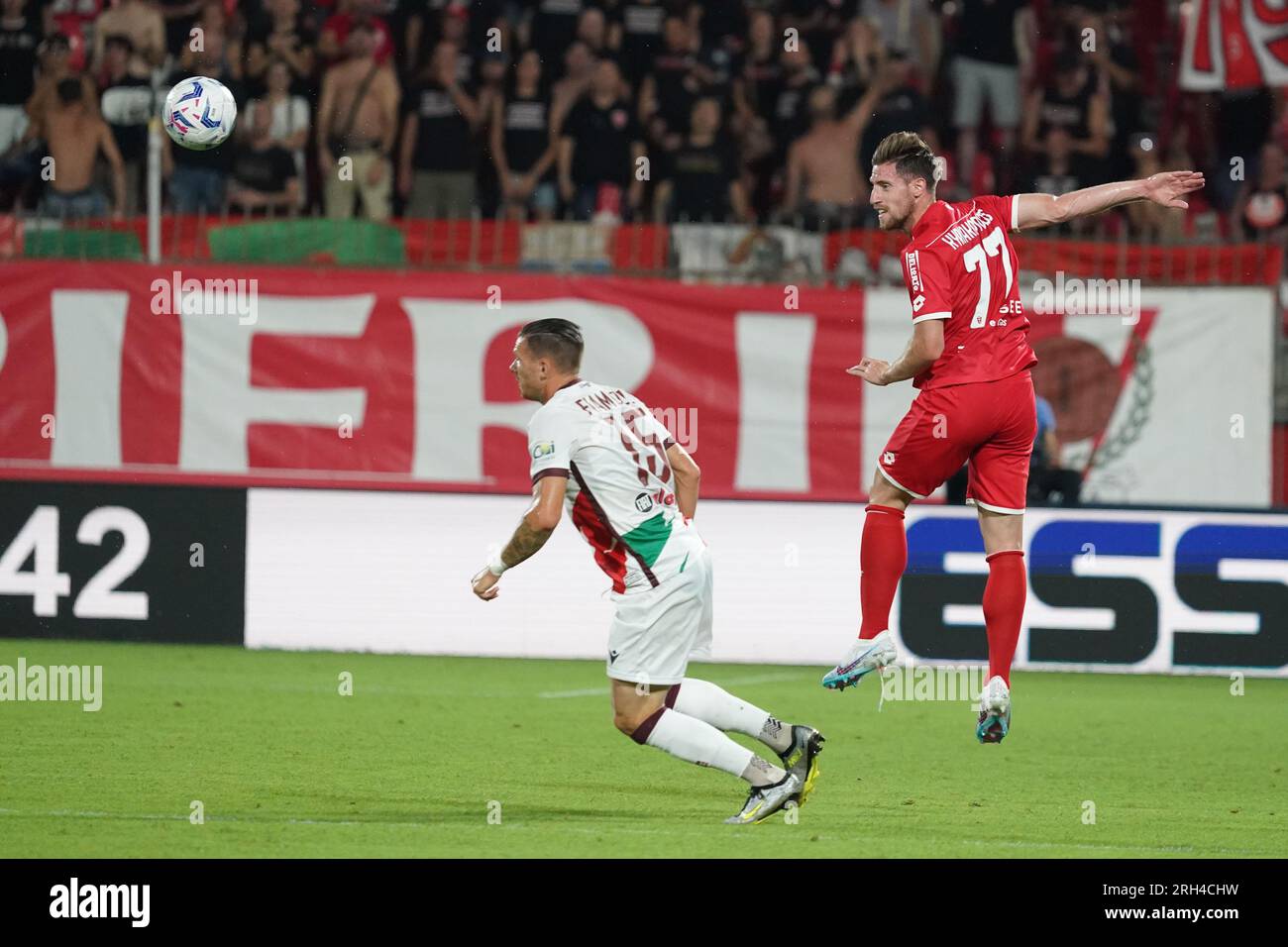 Monza, Italien. 13. Aug. 2023. Georgios Kyriakopoulos (#77 AC Monza) während des italienischen Pokals, Coppa Italia, 1. Runde Fußballspiel zwischen AC Monza und AC Reggiana 1919 am 13. August 2023 im U-Power Stadium in Monza, Italien - Photo Morgese Credit: Alessio Morgese/E-Mage/Alamy Live News Stockfoto