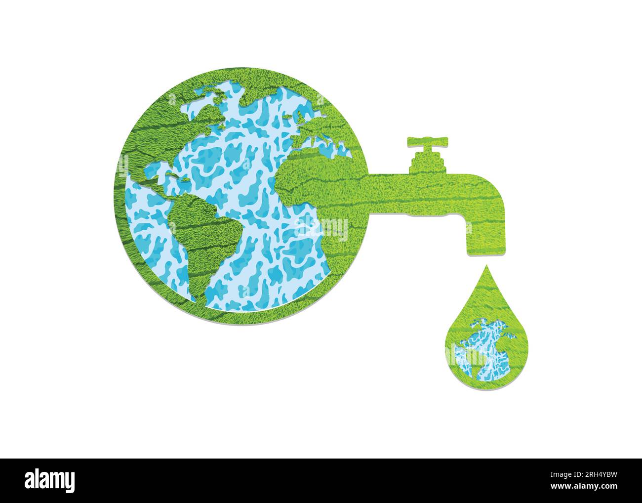 World Water Day Konzept. Jeder Tropfen Zählt. Wassertag 2024 Konzept. Welterdtag und Erderwärmungskonzept. Vektordarstellung Stock Vektor
