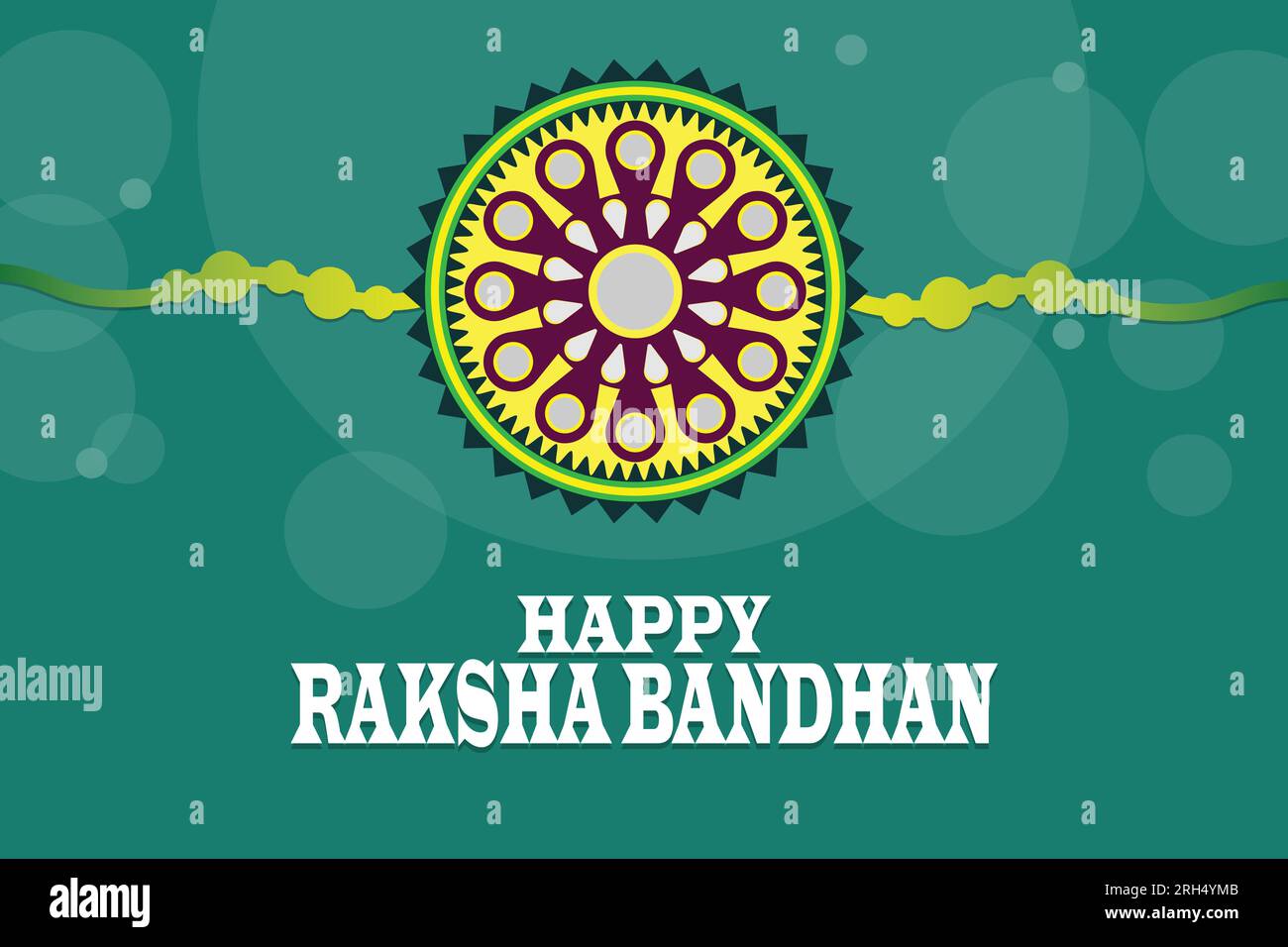 Happy Raksha Bandhan Background Design with Creative Rakhi Vector Illustration - Indian Religious Festival Raksha Bandhan. Geeignet für Grußkarten, Stock Vektor