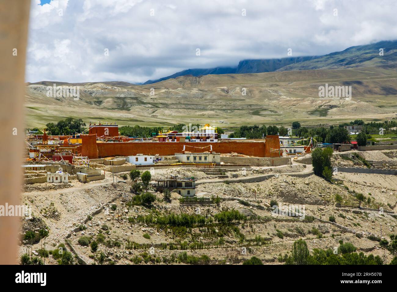 Das verbotene Königreich Lo Manthang mit Kloster, Palast und Dorf in Obermustang von Nepal. Stockfoto