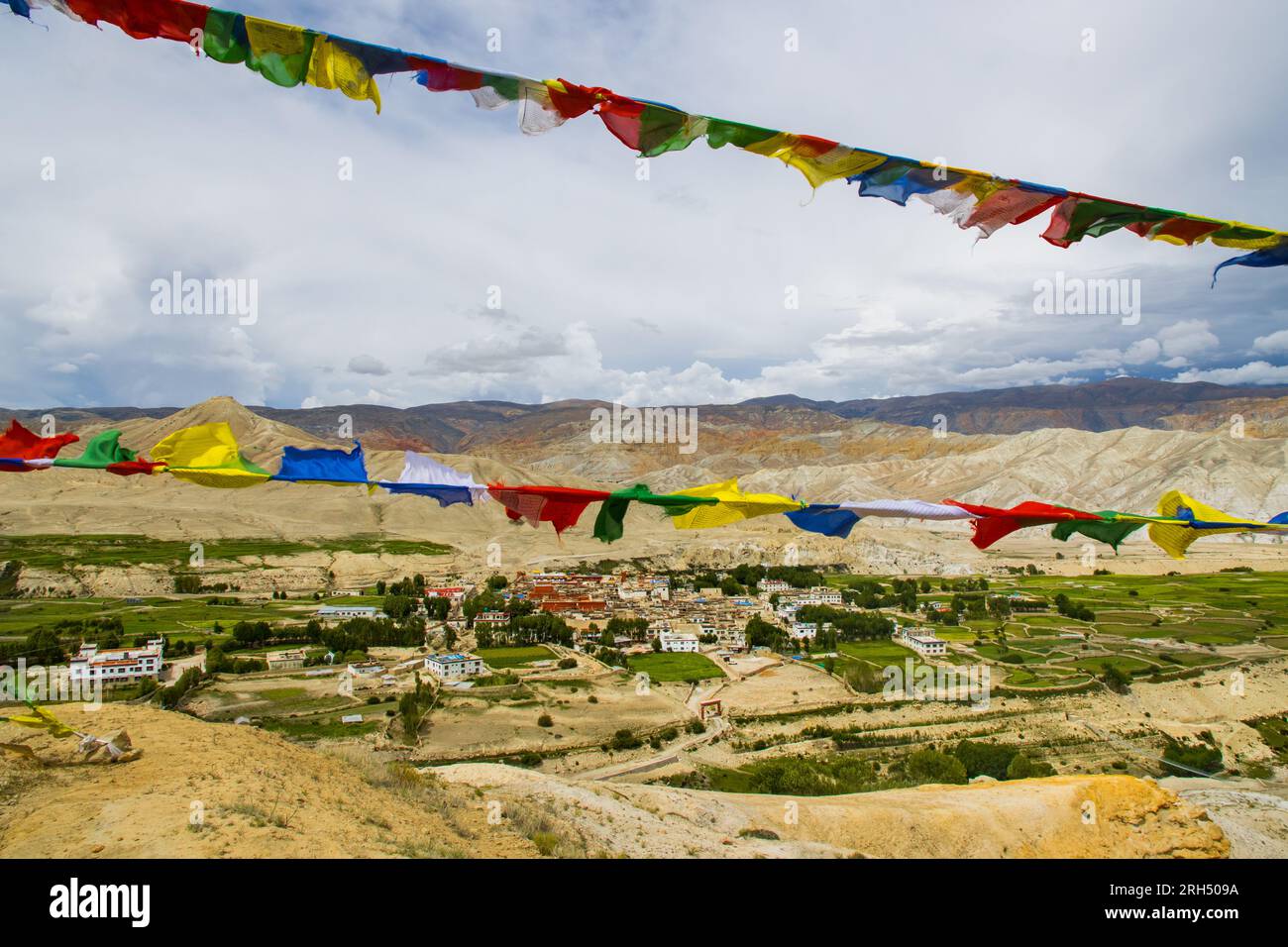 Das verbotene Königreich Lo Manthang mit Kloster, Palast und Dorf in Obermustang von Nepal. Stockfoto