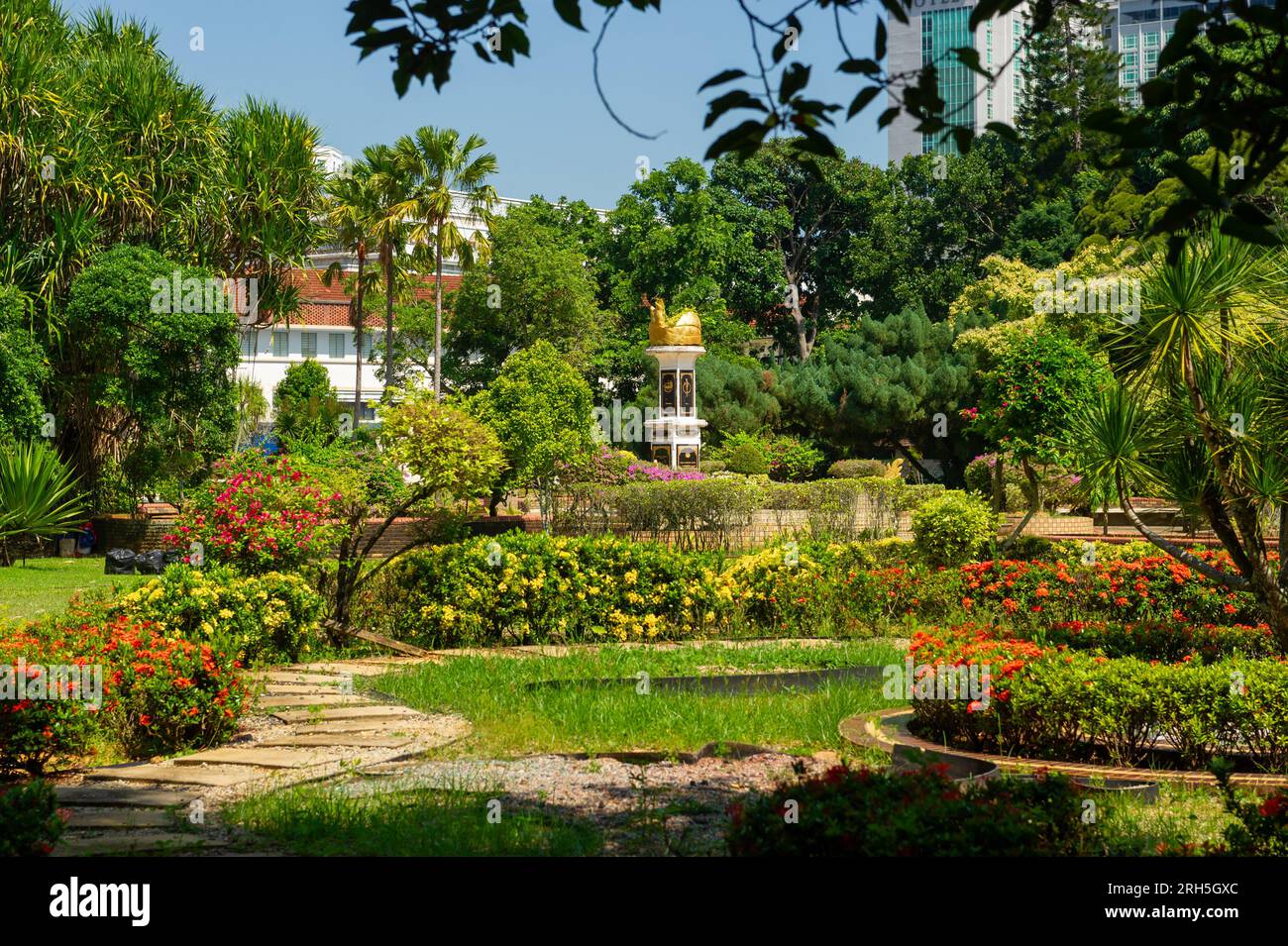 Botanische Gärten des Melaka Sultanate Palace Museum, Malacca, Malaysia Stockfoto