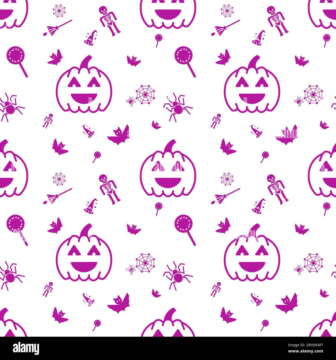 Halloween-Elemente, Vektorkunst, nahtloses Muster Stockfoto