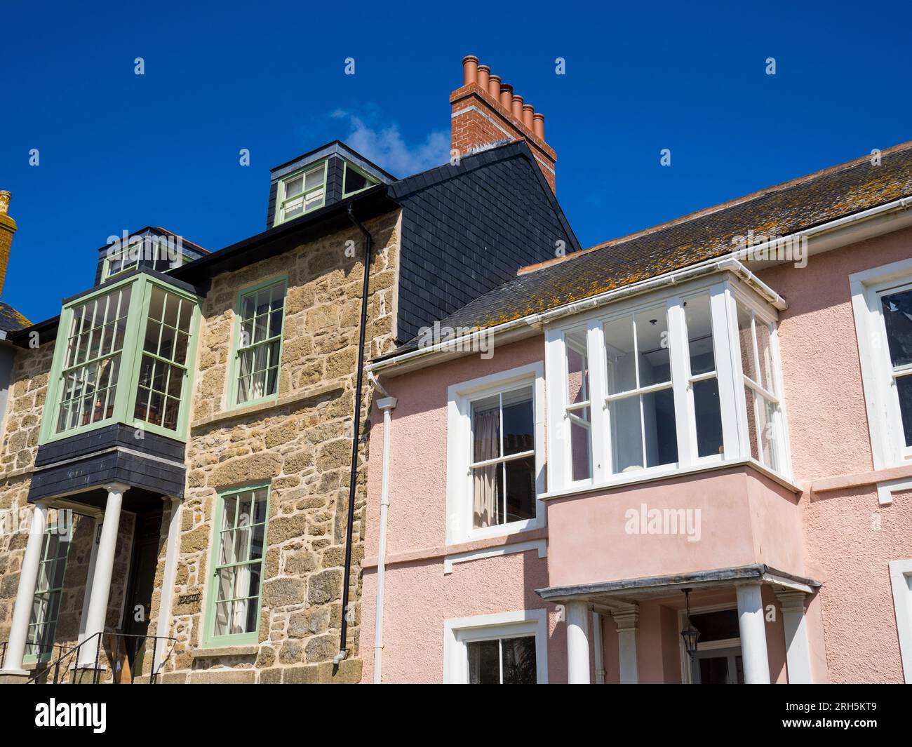Strandhäuser, Regent Terrace, Penzance, Cornwall, England, UK, GB. Stockfoto