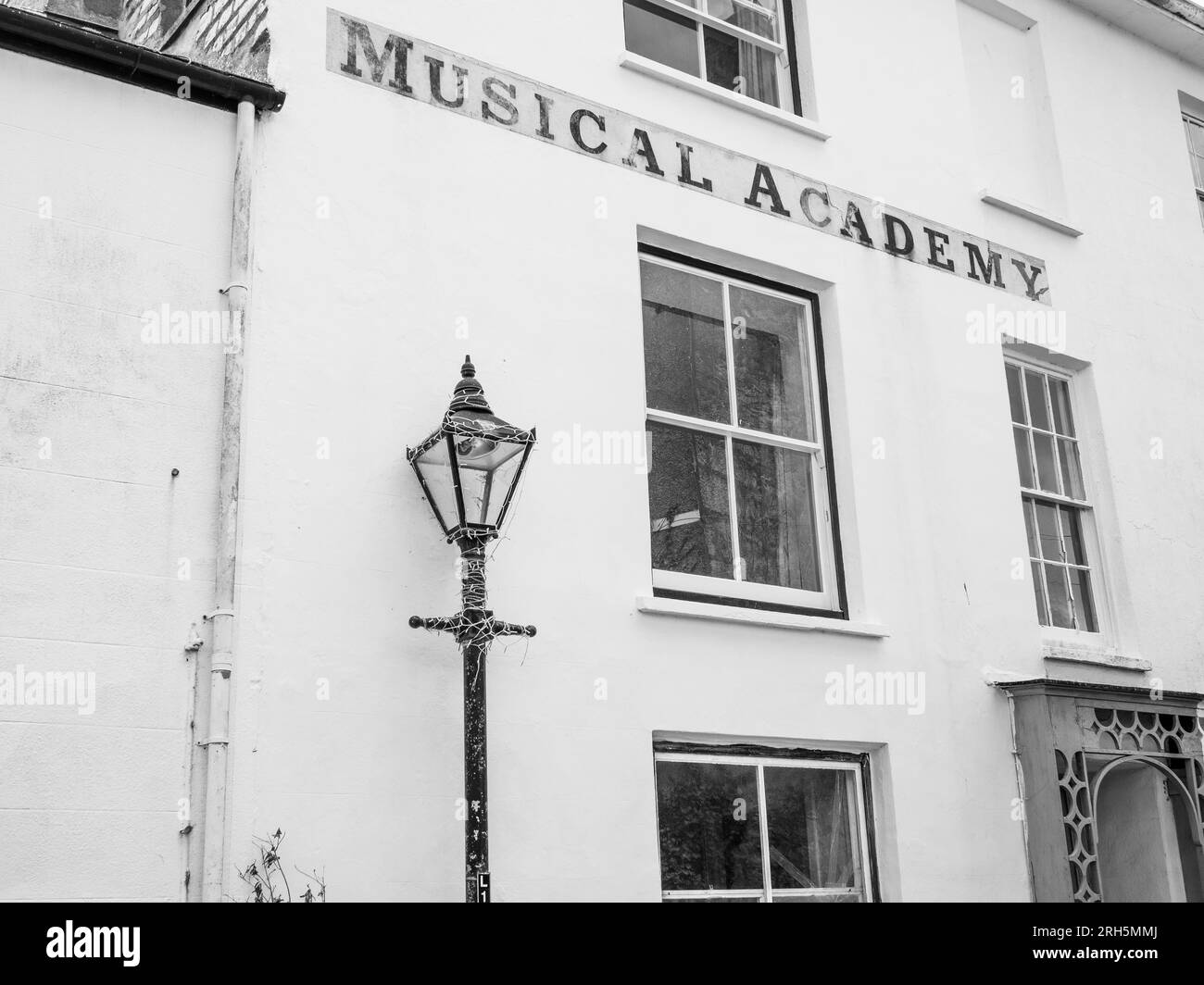 Old Musical Academy Building, heute ein Privathaus, Penzance, Cornwall, England, Großbritannien, GB. Stockfoto