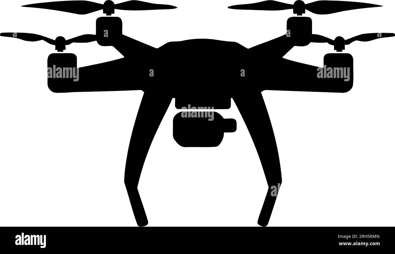 Dronen-Silhouettensymbol. Vektordarstellung Stock Vektor