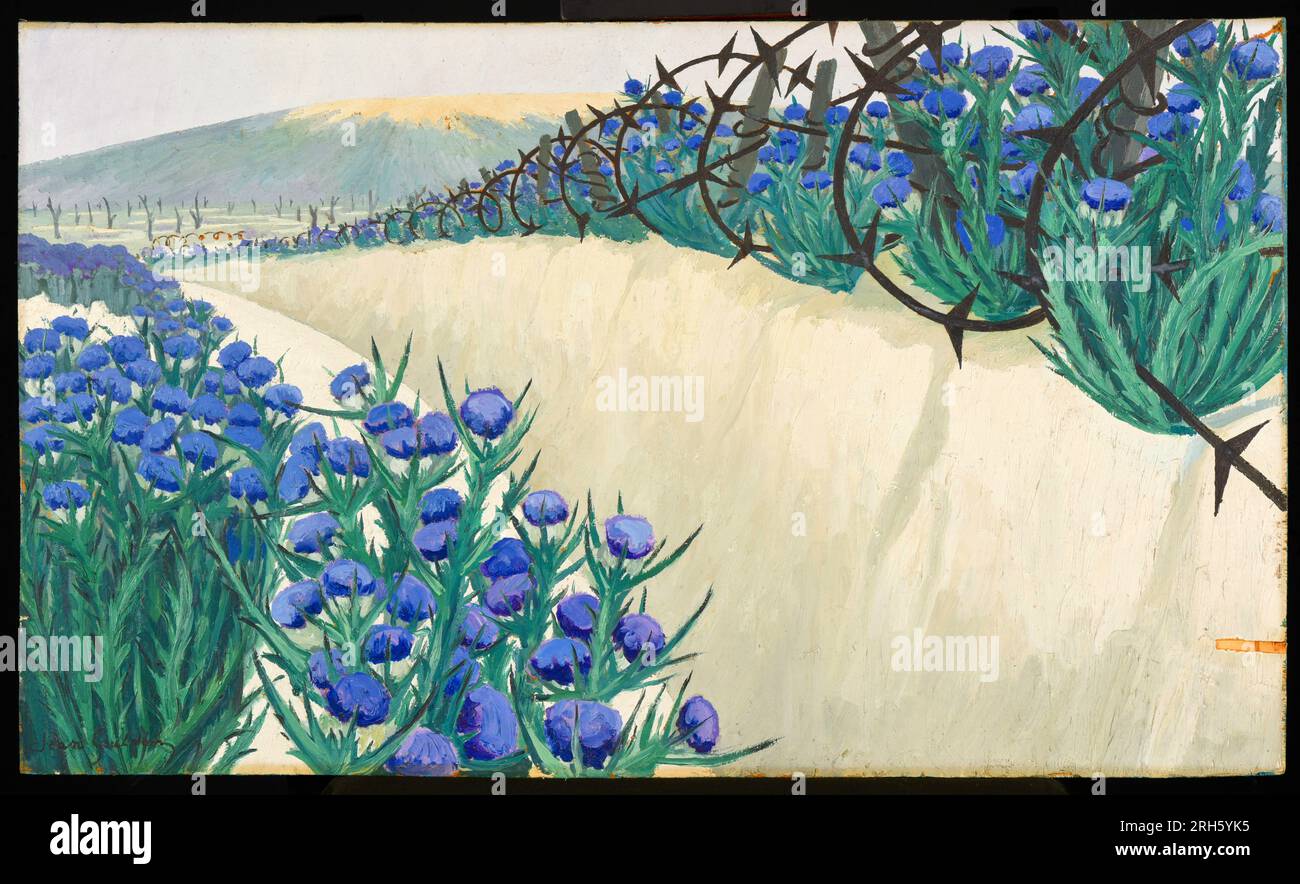 Jean Goulden - Stacheldraht unter Craonne - 1921 Stockfoto