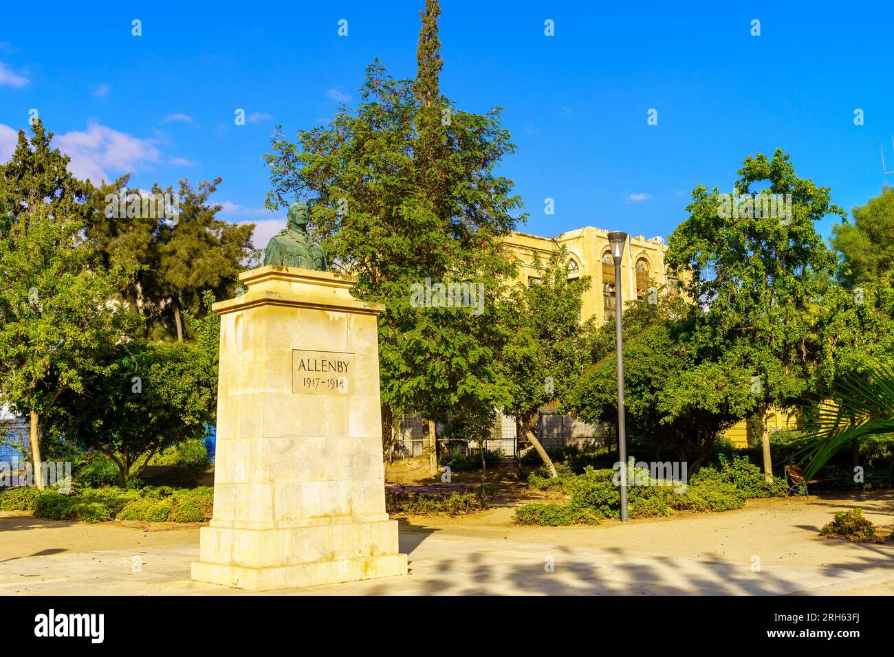 Beer-Sheva, Israel - 10. August 2022: Ein Denkmal für den britischen General Allenby, 1. Weltkrieg, in der Altstadt von Beer-Sheva, der Negev-Wüste, Süd Stockfoto