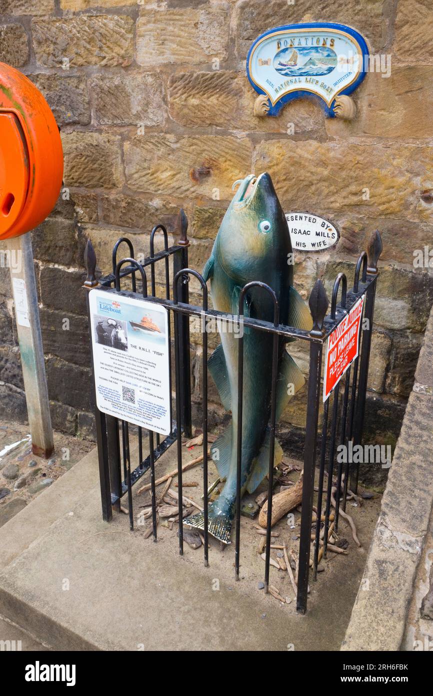 Der RNLI-Fisch wird als kleinste gelistete Struktur im Vereinigten Königreich angesehen Stockfoto