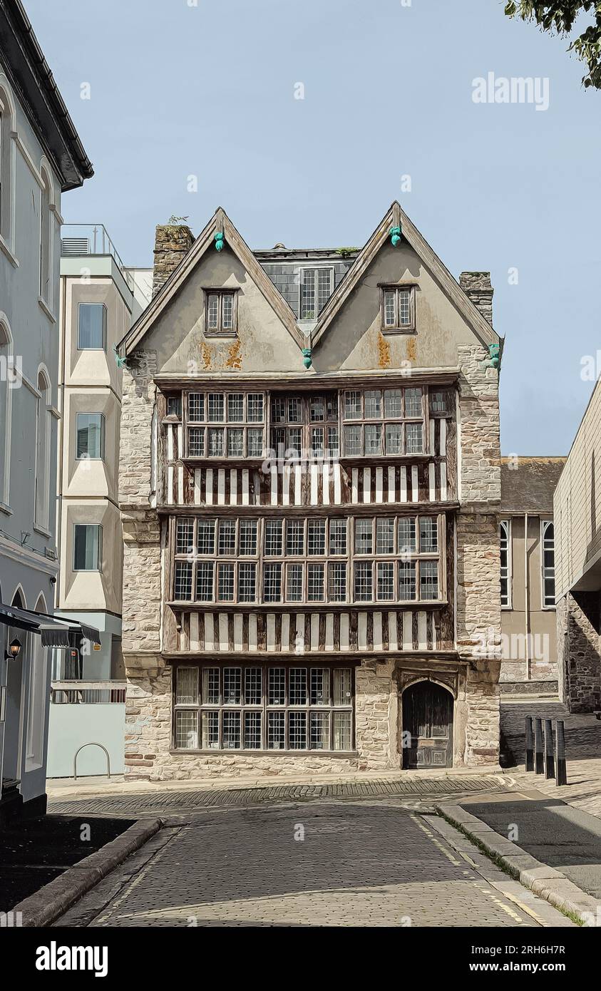 Foto: Merchants House auf Plymouth's Historic Barbican. Gilt als eines der größten und besten Überlebens-Beispiele eines späten 16. Stockfoto