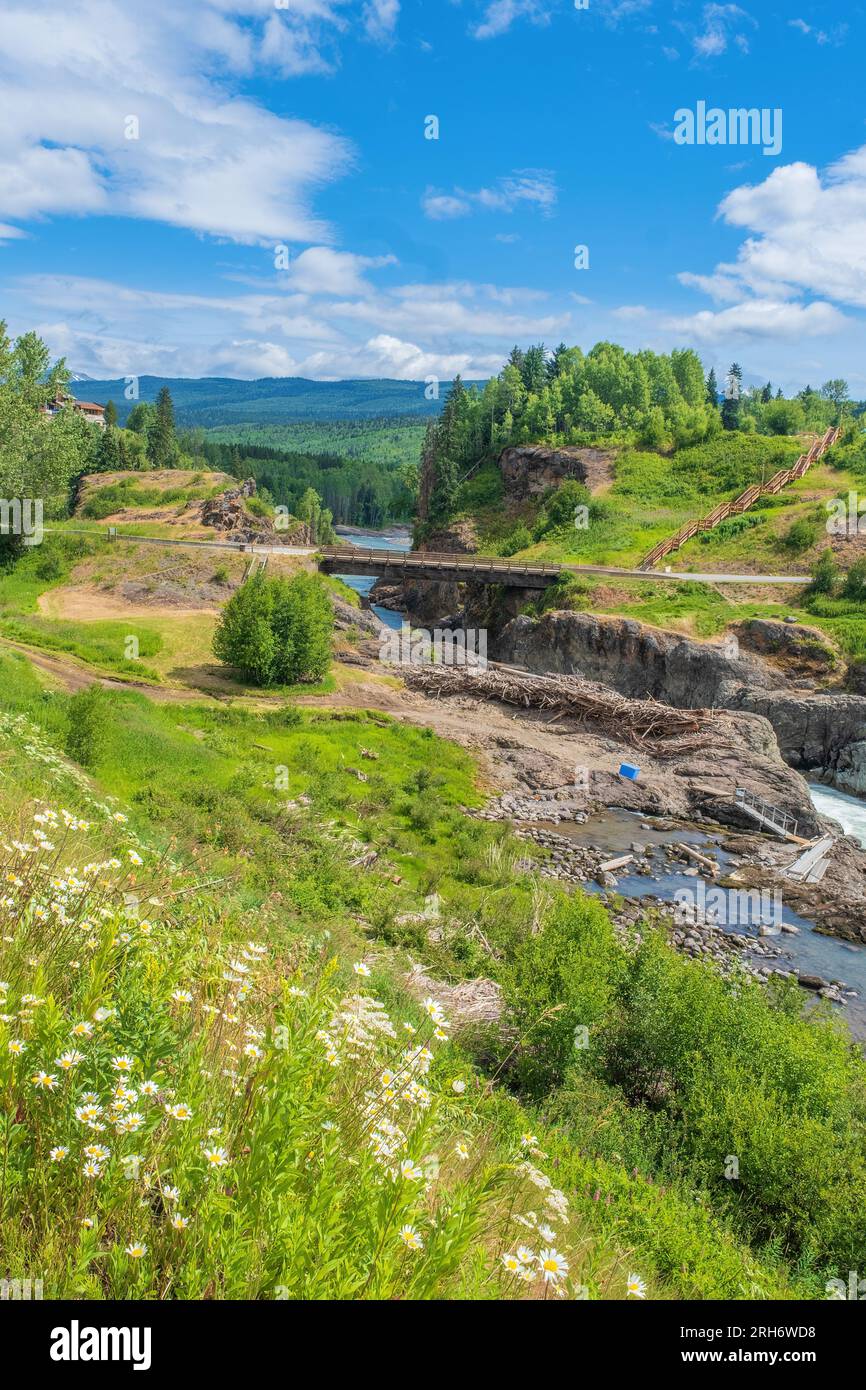 Witset Canyon, früher Moricetown, Land der First Nations, Wet'suwet'en spielt seit Tausenden von Jahren eine wichtige Rolle in ihrem Leben. Stockfoto
