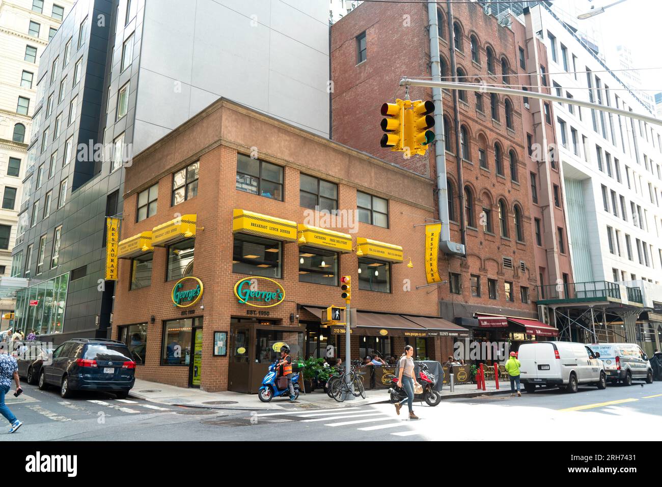 George's Restaurant in der Greenwich Street in Lower Manhattan, 1950 eröffnet. Es wurde am 9/11 komplett zerstört, aber wieder aufgebaut. Stockfoto
