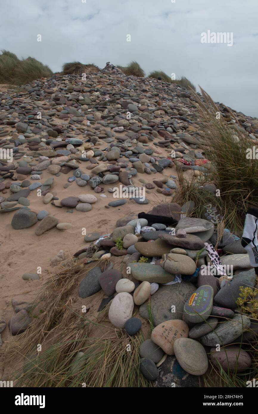 Schwelgen Sie dem fiktiven Charakter „Dobby“ in Freshwater East, Pembrokeshire, Wales. Stockfoto