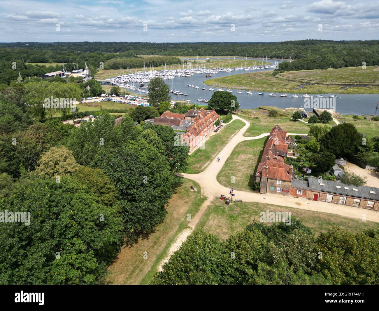 Bucklers Hard Hampshire Historic Ship Building Village UK Aerial Stockfoto