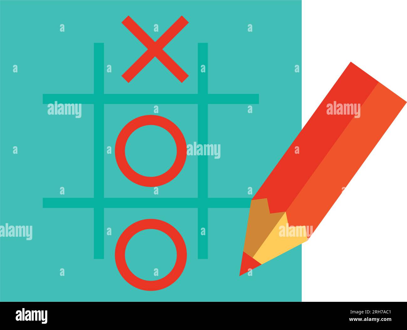 TIC-tac-TOE mit Bleistiftsymbol Stock Vektor