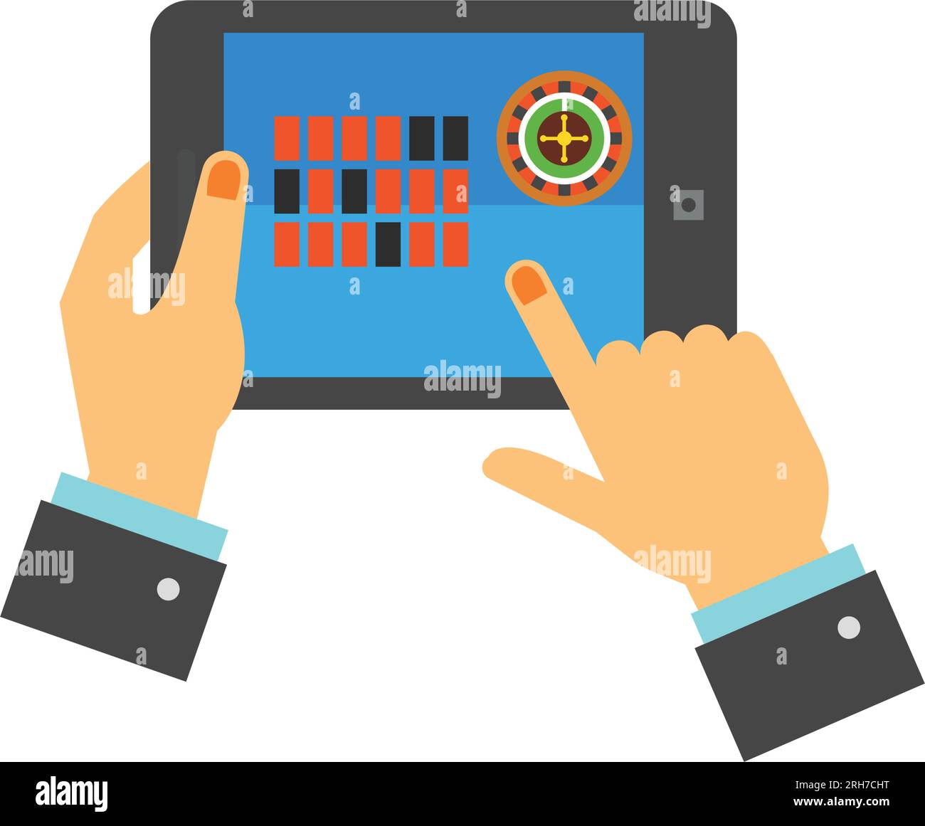 Online-Casino auf Touchpad-Vektorsymbol spielen Stock Vektor