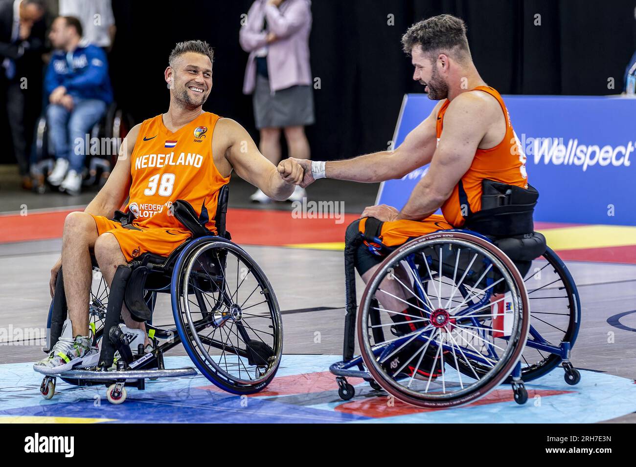 Rotterdam, Niederlande. 14. Aug. 2023. ROTTERDAM, 14-08-2023, Ahoy, European para Championships. Die Niederlande schlagen Deutschland im Rollstuhl-Basketball auf dem EPC Rotterdam. (Foto von Pro Shots/Sipa USA) Guthaben: SIPA US/Alamy Live News Stockfoto